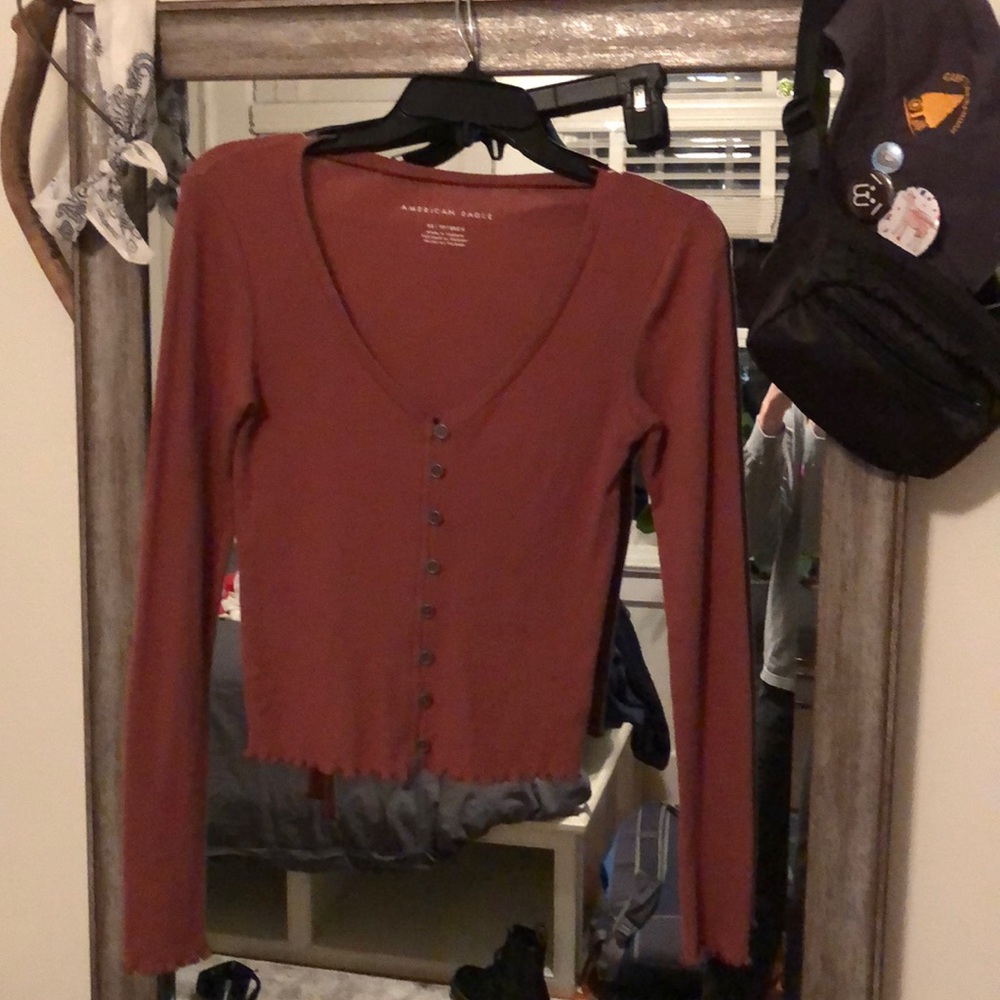 Terra-cotta long sleeve shirt